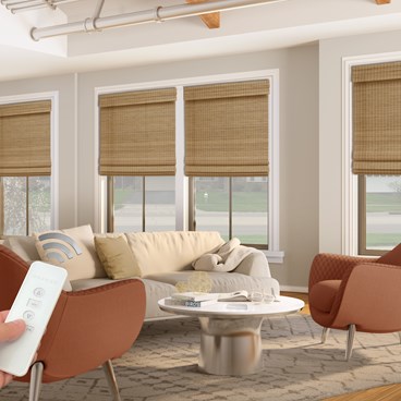 Alternate image for Motorized Woven Wood Shades