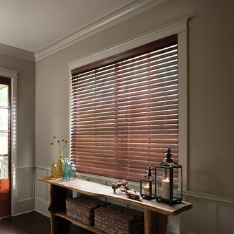 Motorized 2 1/2 Inch Real Wood Blinds