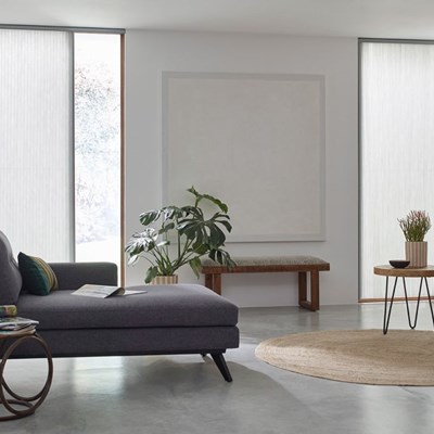 Bella View Legacy Light Filtering, Vertical Cellular Shades For Sliding Glass Doors