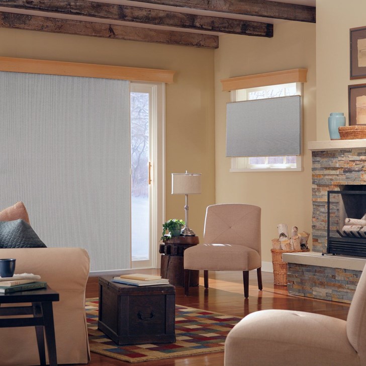 The Bali VertiCell offers a sleek headrail design with no external cords to provide an attractive look while being safer for homes with children and pets. Color: Silver Fox