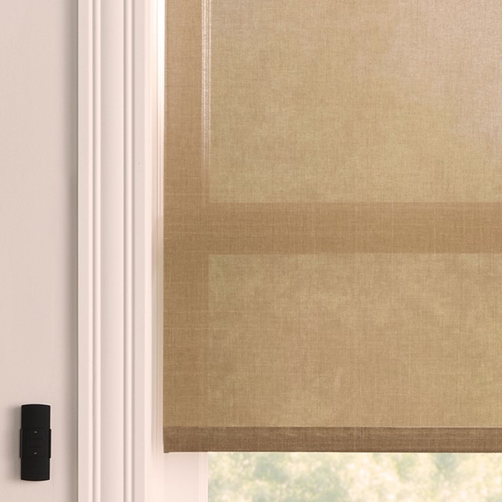 Color: Woodland 3% Olive 0200; Headrail: Black 3 Inch Fascia Valance; Bottom Rail: Sealed Hem Bar