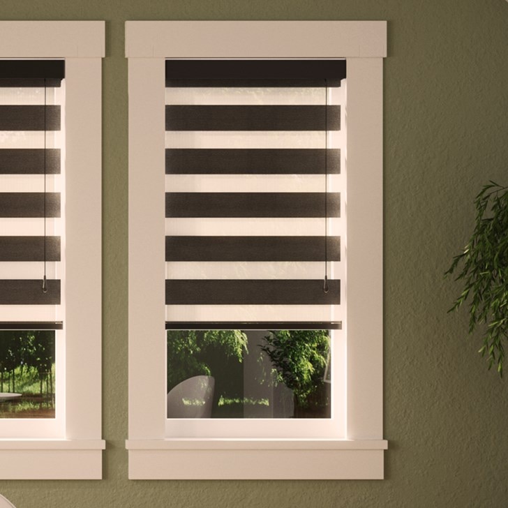 Color: Charron Black; Lift: Black Motorized Wand; Bottom Rail: Standard