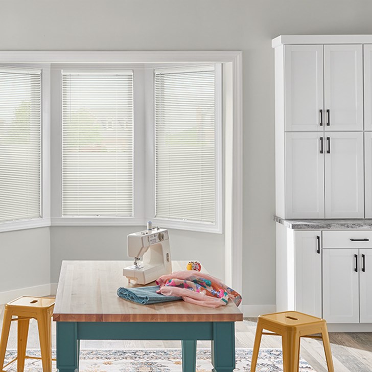 LightBlocker 1 Inch Mini Blinds with Cordless Lift/Wand Tilt, Hidden Holes: Crystal White, 629