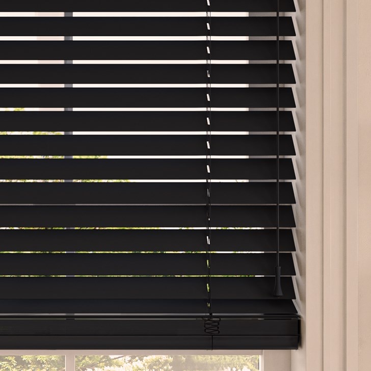 Color: Black 128; Lift: Cordless; Valance: 4 Inch Cord