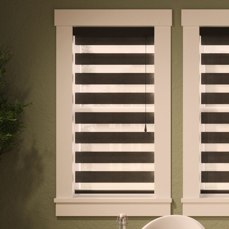 Color: Charron Black; Lift: Black Motorized Wand; Bottom Rail: Standard