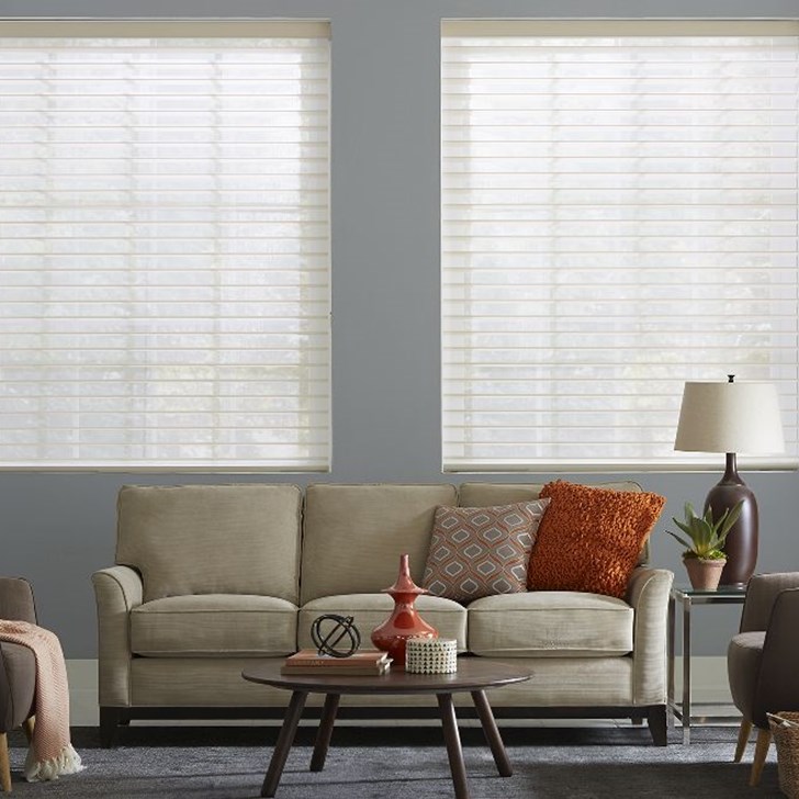A beautiful light filtering window covering, the Radiance 3 in Light Filtering shown in the color Silken Birch.