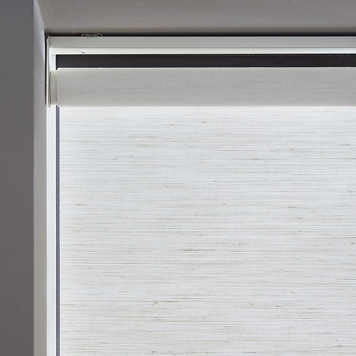 Inside mounted roller shade. Color: Cirque Glacier 85001