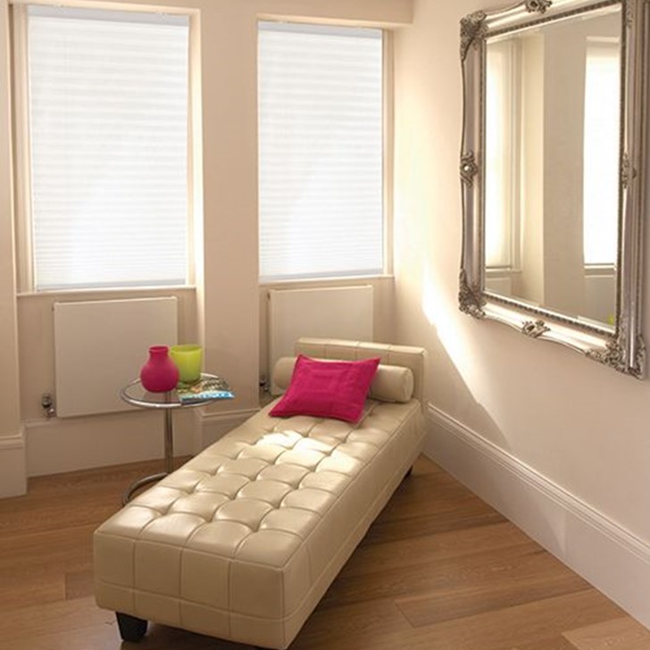 Fabrics are made from 100% woven polyester which makes them easy to clean and care for by simply dusting or vacuuming with a soft brush attachment.