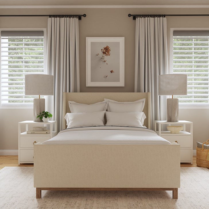 The Room Darkening Sheer Shades in the Ash Gray color.