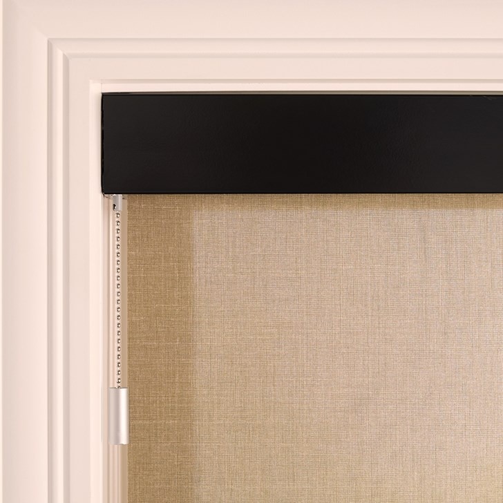 Color: Woodland 3% Olive 0200; Headrail: Black 3 Inch Fascia Valance; Bottom Rail: Sealed Hem Bar