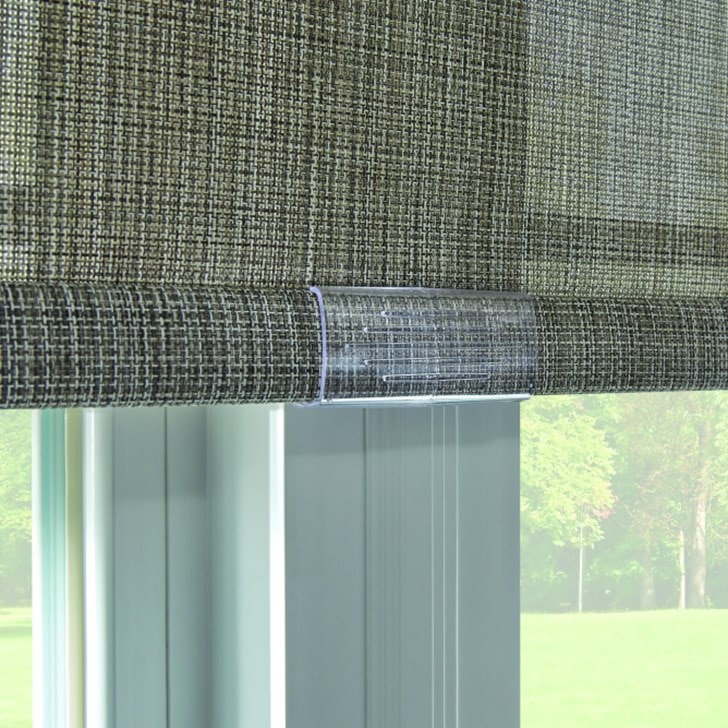 Solar Shade with EasyTouch Cordless Lift, Fabric-Wrapped Hem Bar:  Landon, Sapling 10094