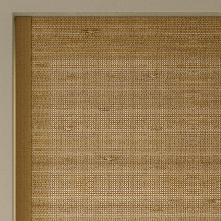 Color: Terra Oak 800; Lift: Continuous Cord Loop; Light Filtering Liner: Beige; Edge Binding: Dark Beige