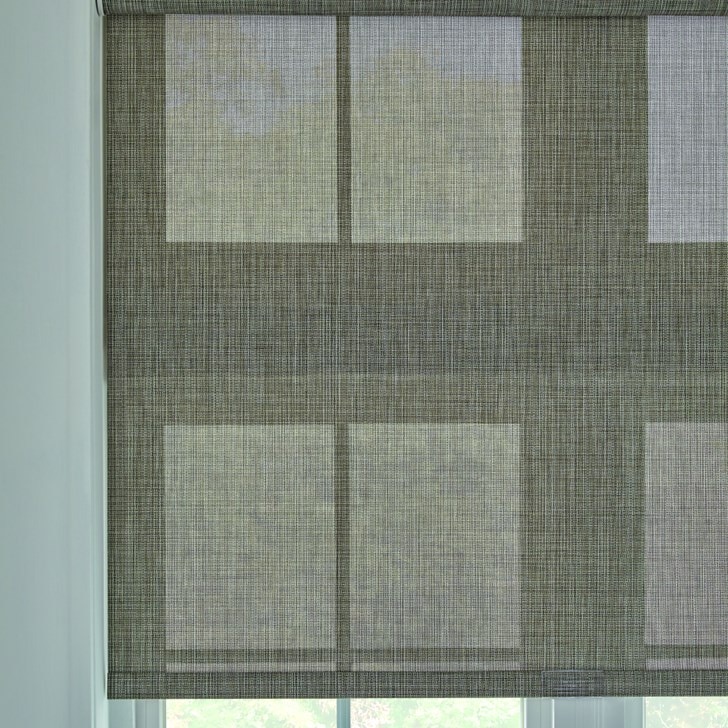 Solar Shade with EasyTouch Cordless Lift, Fabric-Wrapped Hem Bar:  Landon, Sapling 10094