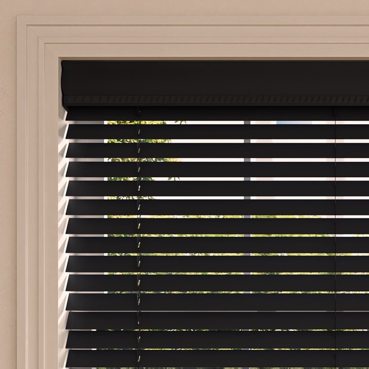 Color: Black 128; Lift: Cordless; Valance: 4 Inch Cord