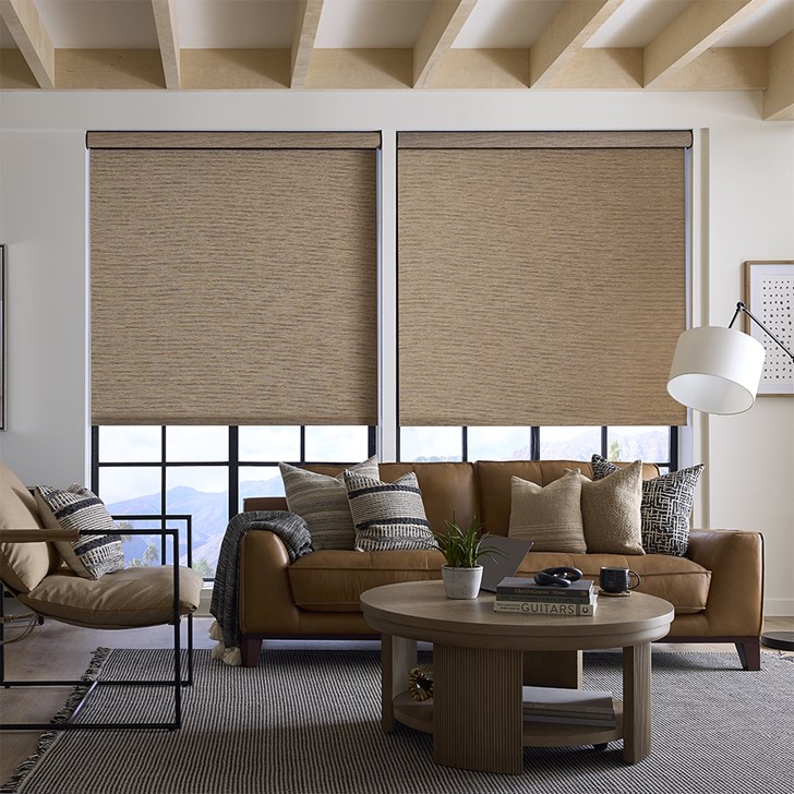 Color: Kashia Arabic Roast; Headrail: Cassette Valance; Bottom Rail: Heat Sealed