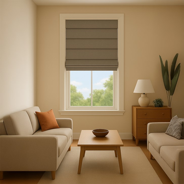 Color: Nomad Background Savana Gold; Fold Style: Hobbled Fold; Lift: Cordless Top-Down Bottom-Up; Headrail: Valance; Liner: Blackout