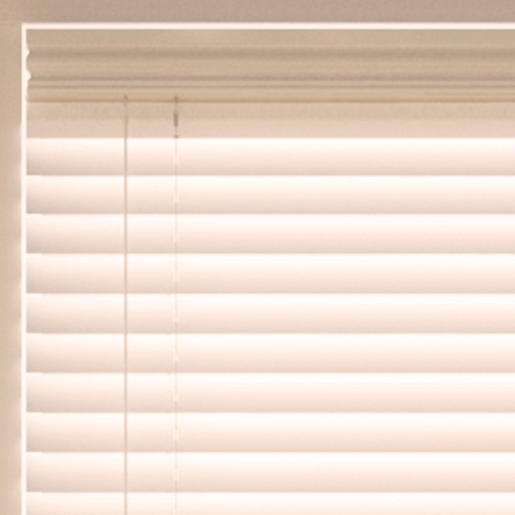 Color: Embossed White; Lift: Cordless; Headrail: 2on1; Tilt: Wand