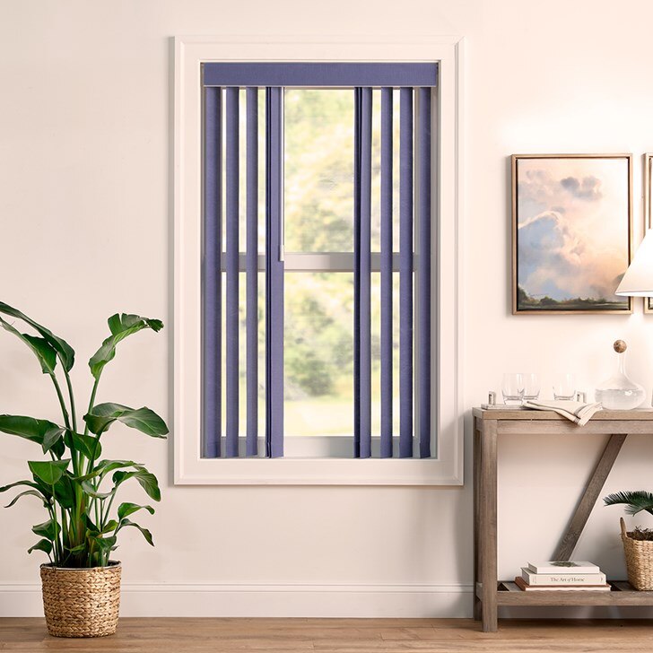 Color: Aurora Blue Berry RS1111; Stack: Split; Headrail: Square Cornice