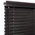 Silo close up of the 2 inch premium wood blinds in the black color.